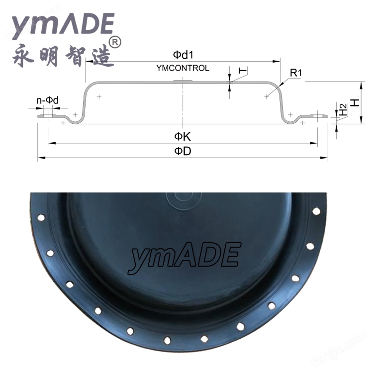 CV3000-HA-12345#调节阀橡胶波纹膜片-永明智造ymADE联合设计开发